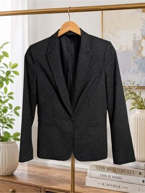 Tommy Hilfiger Women’s Blazer Size 10 | Black & White Polka Dot | Classic Tailor
